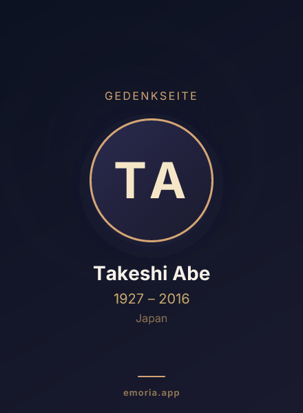 Gedenkportrait von Takeshi Abe