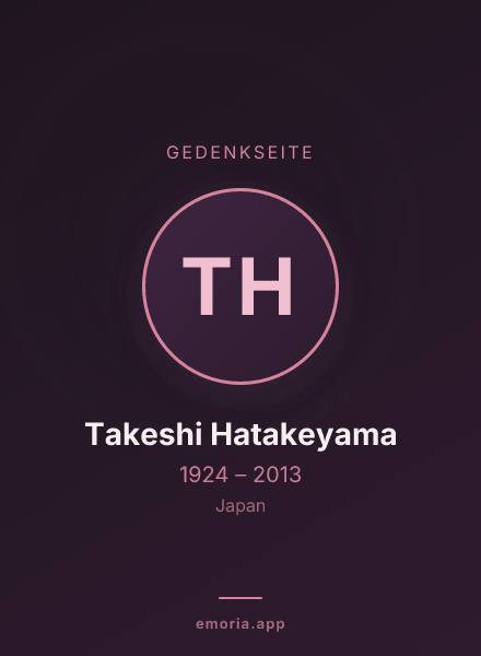 Gedenkportrait von Takeshi Hatakeyama