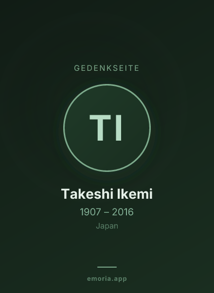 Gedenkportrait von Takeshi Ikemi