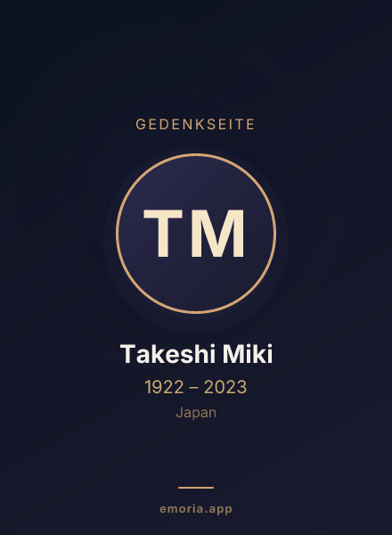 Gedenkportrait von Takeshi Miki