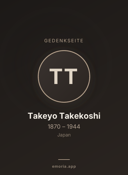 Gedenkportrait von Takeyo Takekoshi