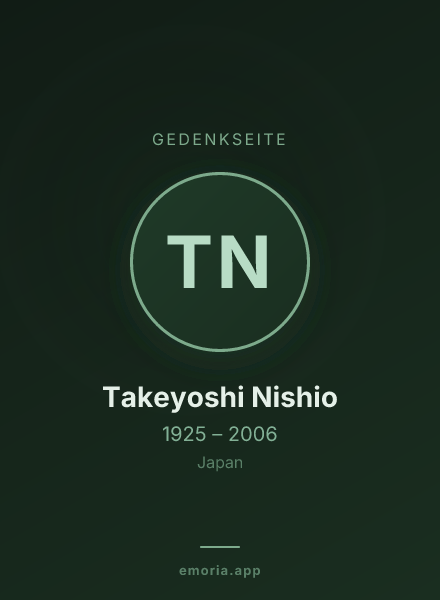 Gedenkportrait von Takeyoshi Nishio