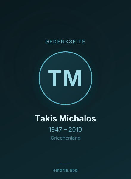 Gedenkportrait von Takis Michalos