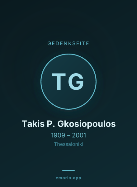 Gedenkportrait von Takis P. Gkosiopoulos