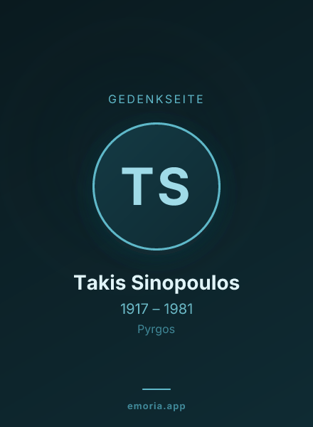 Gedenkportrait von Takis Sinopoulos