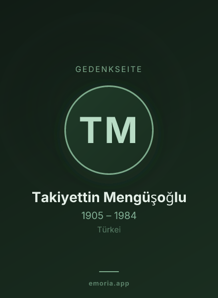 Gedenkportrait von Takiyettin Mengüşoğlu