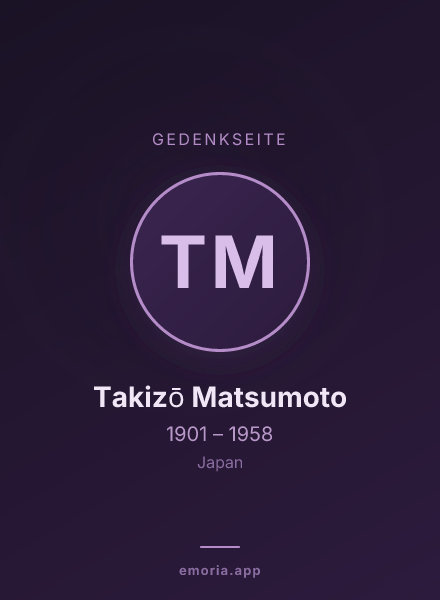 Gedenkportrait von Takizō Matsumoto