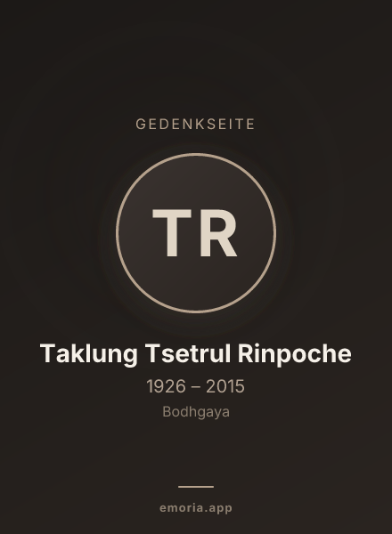 Gedenkportrait von Taklung Tsetrul Rinpoche