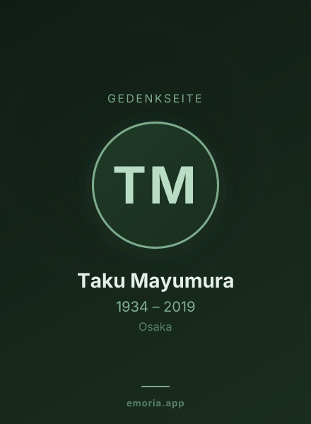 Gedenkportrait von Taku Mayumura