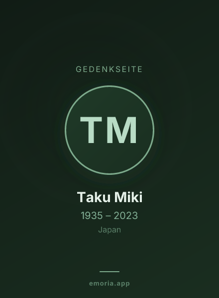 Gedenkportrait von Taku Miki