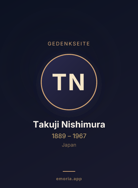 Gedenkportrait von Takuji Nishimura