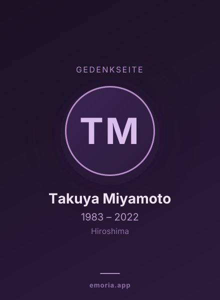 Gedenkportrait von Takuya Miyamoto