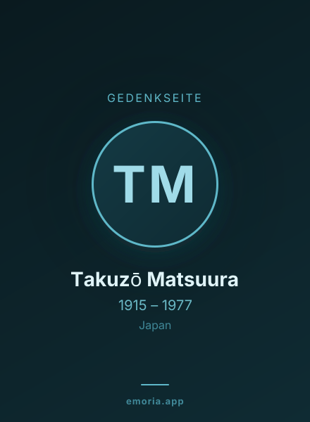 Gedenkportrait von Takuzō Matsuura