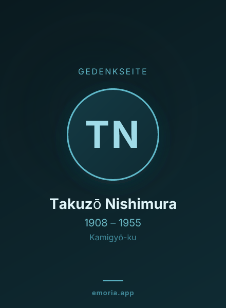 Gedenkportrait von Takuzō Nishimura
