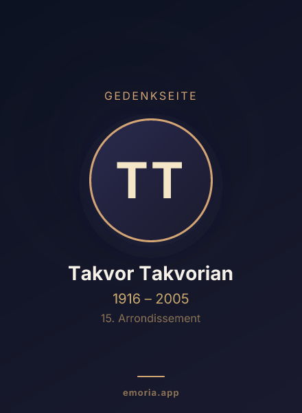 Gedenkportrait von Takvor Takvorian