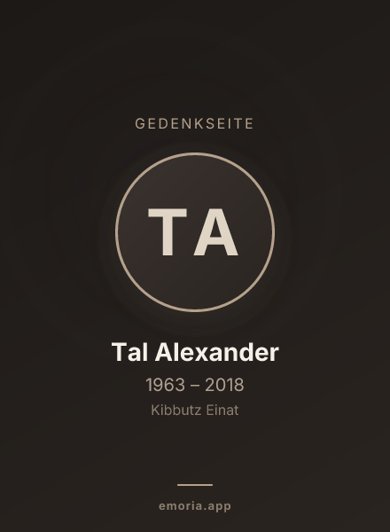 Gedenkportrait von Tal Alexander