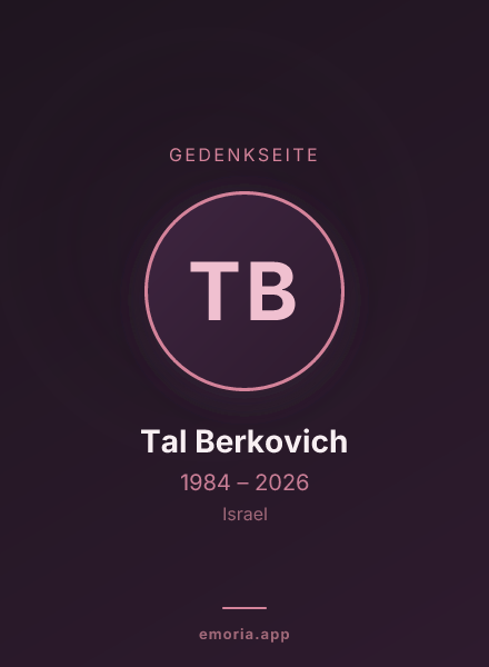 Gedenkportrait von Tal Berkovich