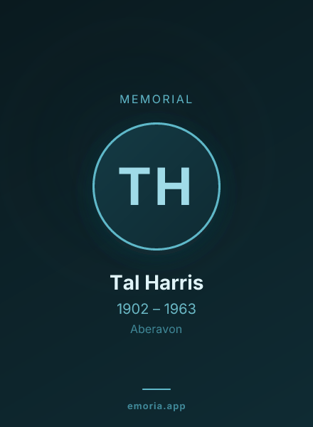Memorial portrait of Tal Harris