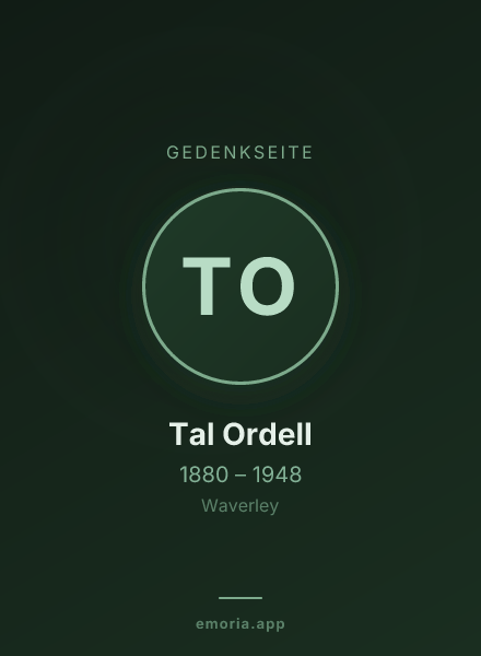 Gedenkportrait von Tal Ordell