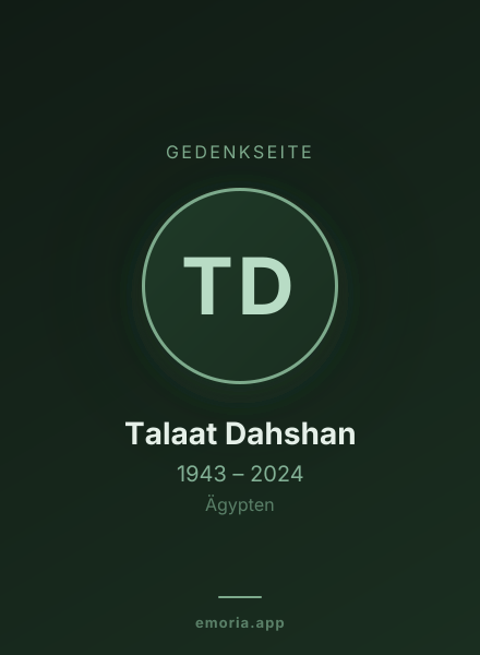 Gedenkportrait von Talaat Dahshan