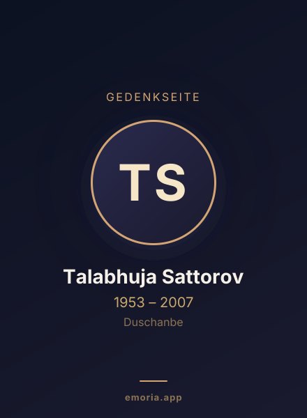 Gedenkportrait von Talabhuja Sattorov