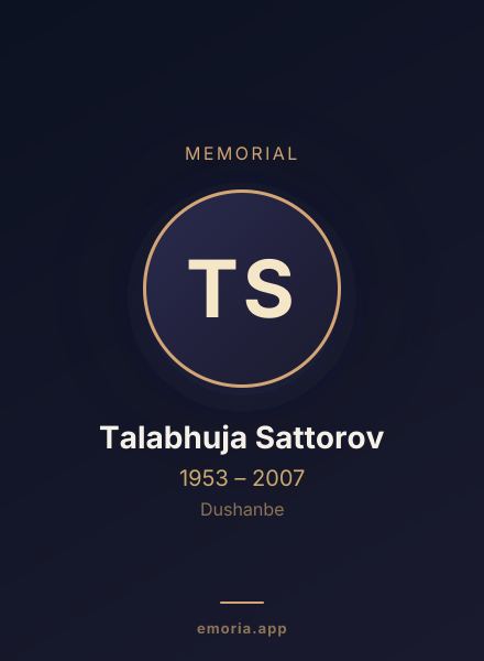 Memorial portrait of Talabhuja Sattorov