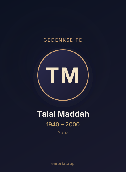 Gedenkportrait von Talal Maddah