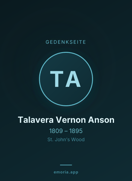 Gedenkportrait von Talavera Vernon Anson