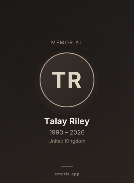 Memorial portrait of Talay Riley