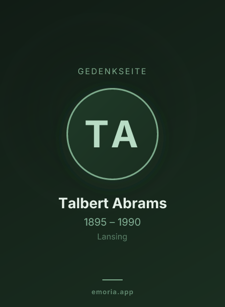 Gedenkportrait von Talbert Abrams