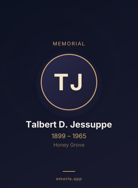 Memorial portrait of Talbert D. Jessuppe