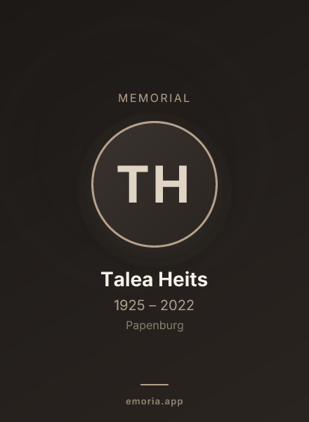 Memorial portrait of Talea Heits