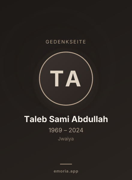 Gedenkportrait von Taleb Sami Abdullah