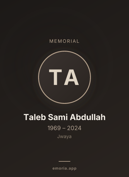 Memorial portrait of Taleb Sami Abdullah