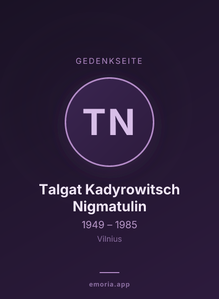 Gedenkportrait von Talgat Kadyrowitsch Nigmatulin