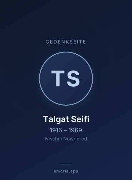 Gedenkportrait von Talgat Seifi