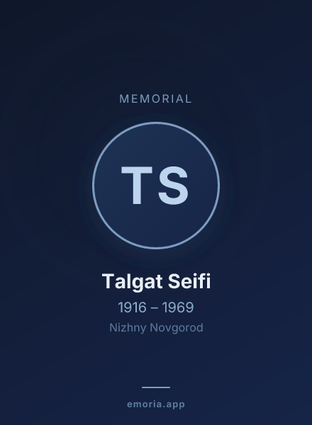 Memorial portrait of Talgat Seifi