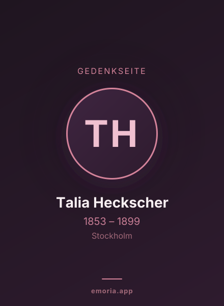 Gedenkportrait von Talia Heckscher