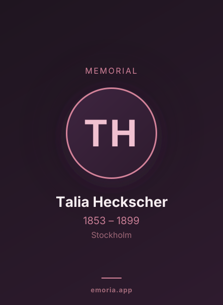 Memorial portrait of Talia Heckscher