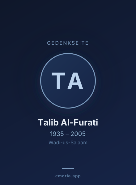 Gedenkportrait von Talib Al-Furati