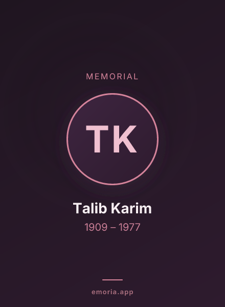 Memorial portrait of Talib Karim