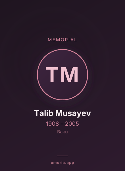 Memorial portrait of Talib Musayev