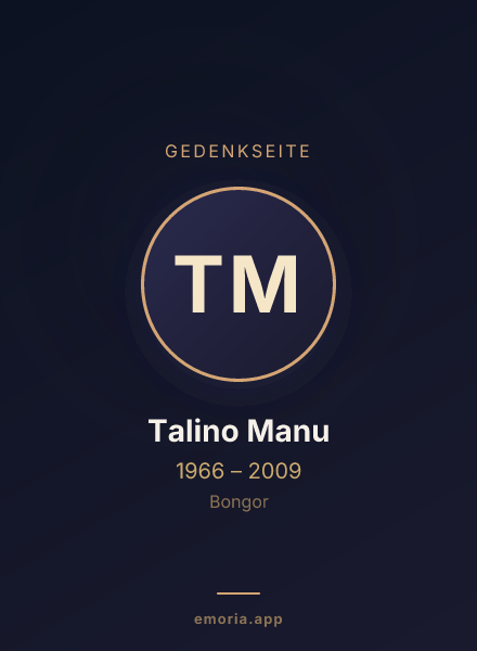 Gedenkportrait von Talino Manu