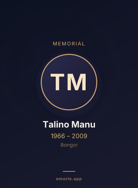 Memorial portrait of Talino Manu