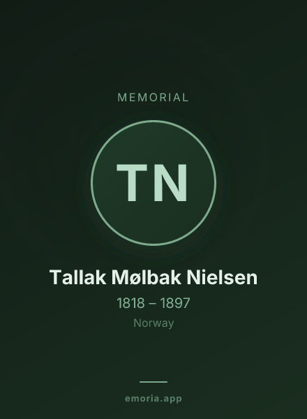 Memorial portrait of Tallak Mølbak Nielsen