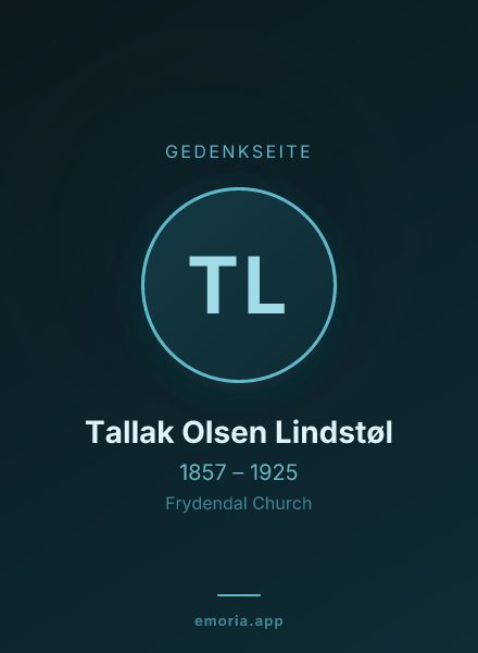 Gedenkportrait von Tallak Olsen Lindstøl