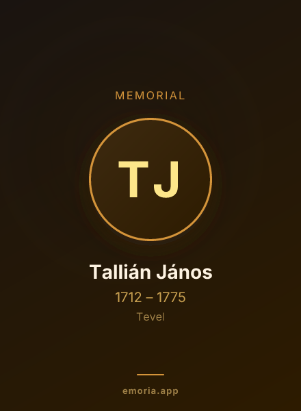 Memorial portrait of Tallián János