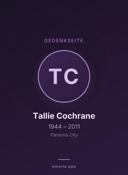 Gedenkportrait von Tallie Cochrane