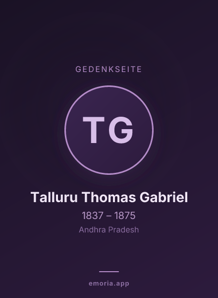 Gedenkportrait von Talluru Thomas Gabriel