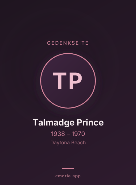 Gedenkportrait von Talmadge Prince